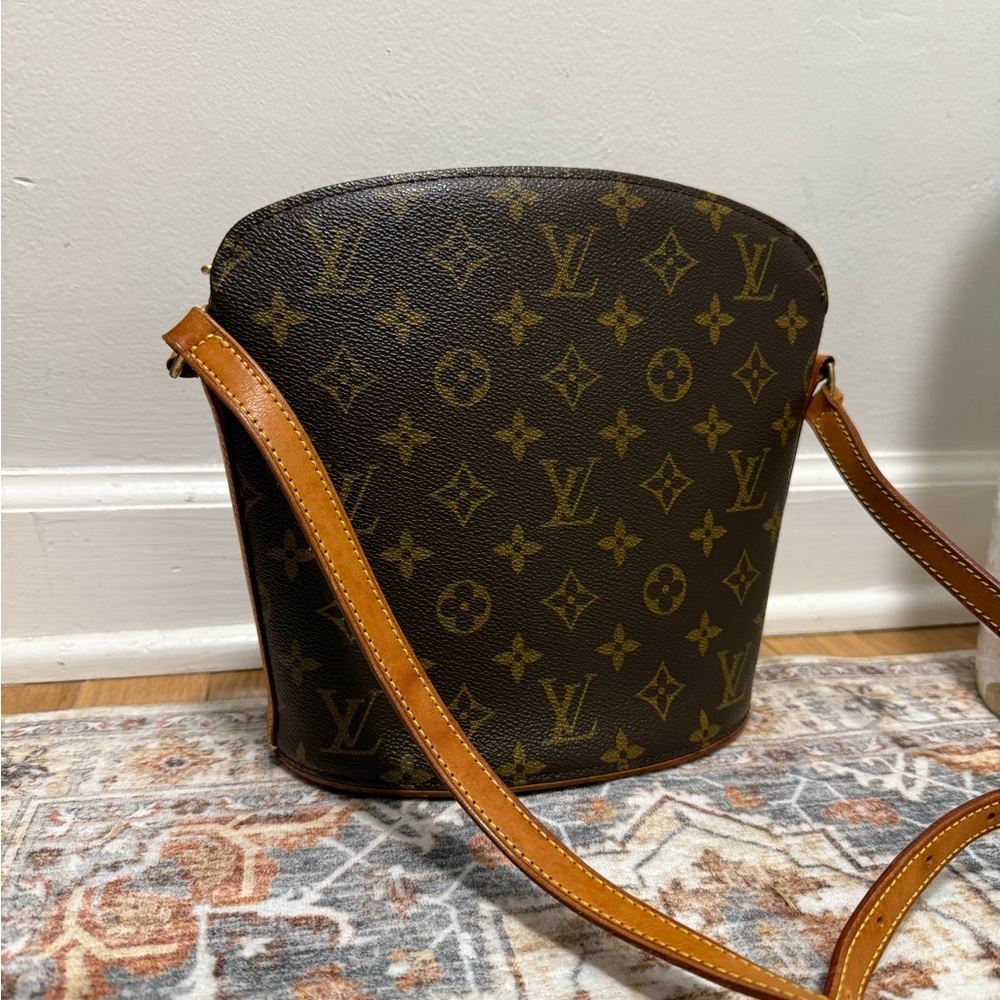 Louis Vuitton Brown Monogram Crossbody with Tan Strap